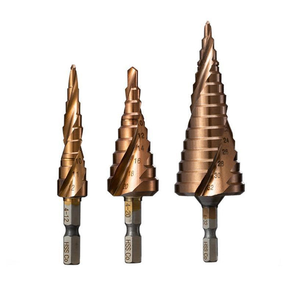 Hss M35 Cobalt Steel Step Cone Drill Bit Hole Saw Cutter 4 12/20/32Mm 5 21/27Mm 4 32Mm Hole Cutters
