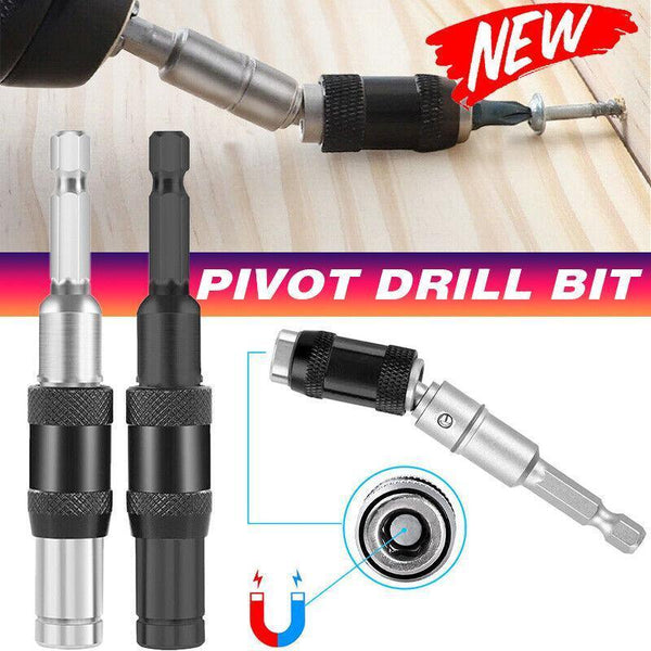 Pivoting Screwdriver Bit Holder Swivel Drill Adapter Tool For Impact Driver Silver Drill Attachments