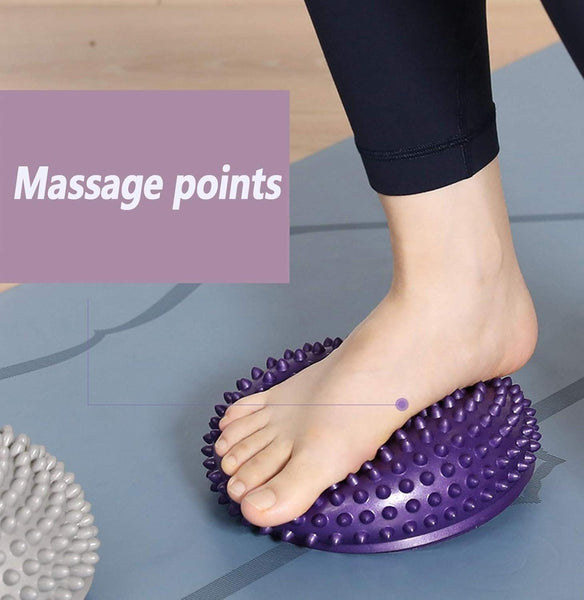 Spiky Massage Ball Pvc Half Round Yoga Exercise Foot Hand Cushion Orange Exercise Balls