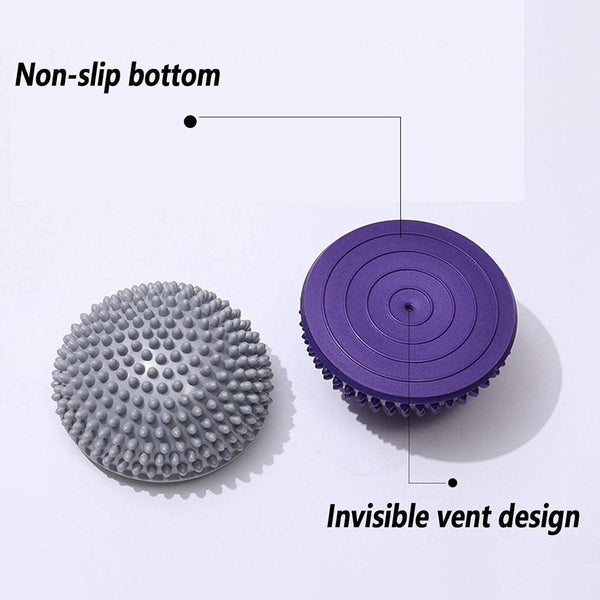 Spiky Massage Ball Pvc Half Round Yoga Exercise Foot Hand Cushion Orange Exercise Balls