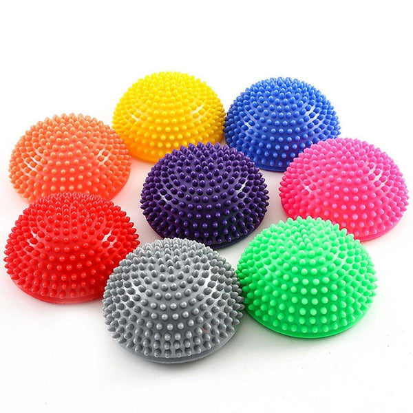 Spiky Massage Ball Pvc Half Round Yoga Exercise Foot Hand Cushion Orange Exercise Balls