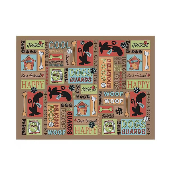 Waterproof Pet Floor Mat Carpet For Dog Cage Feeding Area Anti Slip Washable Dog Brown Door Mats & Floor Mats