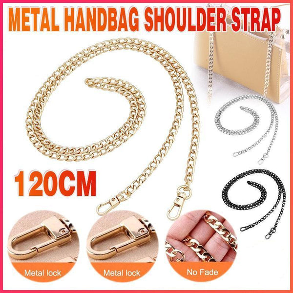 120Cm Metal Handbag Shoulder Strap Bag Purse Chain Smooth Replacement Crossbody Black Women's Bags & Handbags