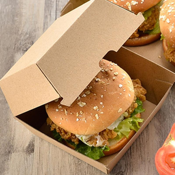 Cardboard Hot Dog Burger Box Brown Corrugated Kraft Plain Cb8 200Pcs Food Storage Bags