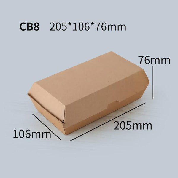 Cardboard Hot Dog Burger Box Brown Corrugated Kraft Plain Cb8 200Pcs Food Storage Bags