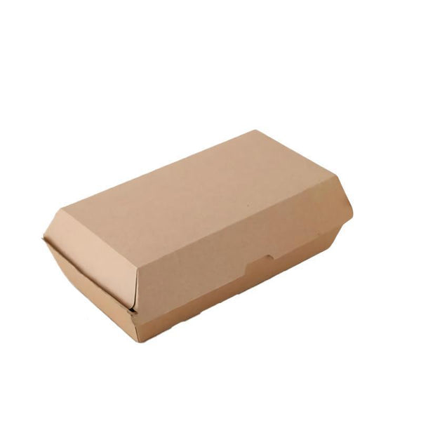 Cardboard Hot Dog Burger Box Brown Corrugated Kraft Plain Cb8 200Pcs Food Storage Bags