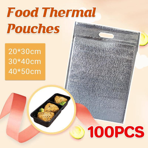 100Pcs Aluminum Foil Insulated For Thermal Cooling 30*40Cm 100Pcs Food Storage Bags