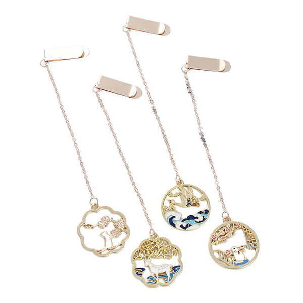 Metal Rabbit Bookmark Tassel Pendant Retro Clip School Office Supplies Gift Cat Bookmarks