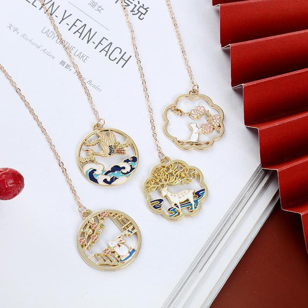 Metal Rabbit Bookmark Tassel Pendant Retro Clip School Office Supplies Gift Cat Bookmarks