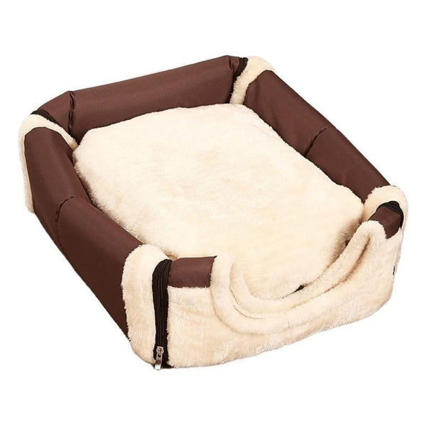Xl Size Pet House Kennel Soft Igloo Beds Cave Cat Puppy Warm Cushion Fold Brown Dots Dog Kennels