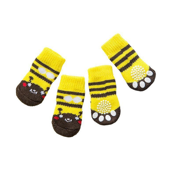 Dog Socks Non Slip Grip Anti Puppy Cat Pet Shoes Slippers Yellow Kumamoto Dog Clothing & Shoes