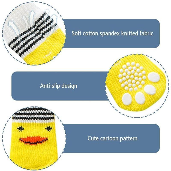 Dog Socks Non Slip Grip Anti Puppy Cat Pet Shoes Slippers Grey Tiger Size Dog Clothing & Shoes