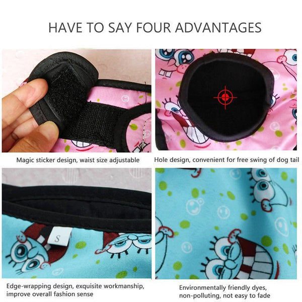 Washable Female Pet Dog Cat Nappy Diaper Physiological Pants Panties Underwear Red S Dog Clothing & Shoes