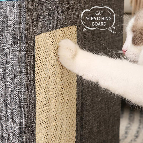 Foldable Pet Cat Calming Bed Hideaway Interactive House Nest Scratching Board Light Green Furniture & Scratchers