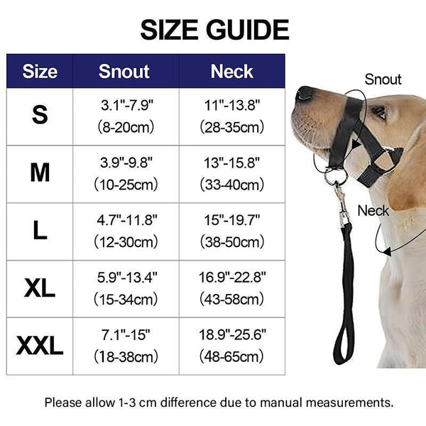 Black Dog Training Head Collar Halter Stop Pulling Tool Harness Strap Leader Dog Collars