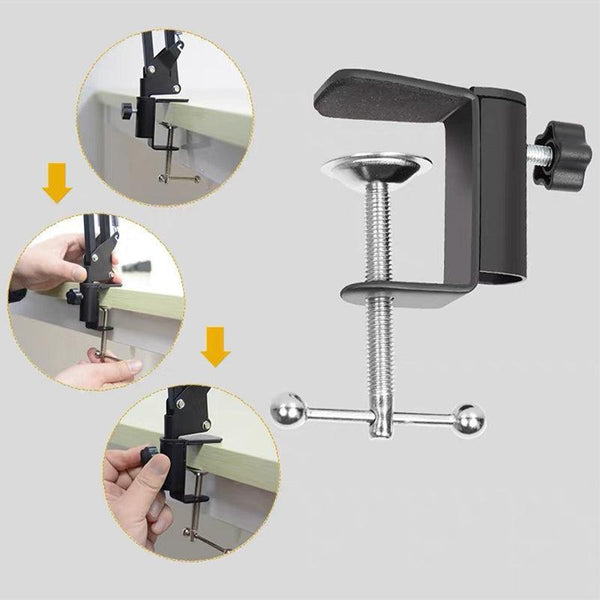 Microphone Suspension Boom Arm Desktop Stand Holder Mount And Pop Filter With Microphone Holders & Stands