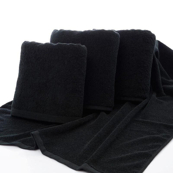 Black Cotton Towel 35X75cm Soft Thick Absorbent Bath Gym Travel Use Gym Towels