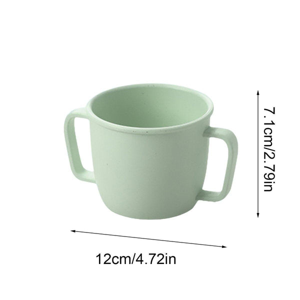 4Pcs Bamboo Fiber Milk Drinking Cups With Handle Eco Friendly Small Grip Cups Mugs & Glasses