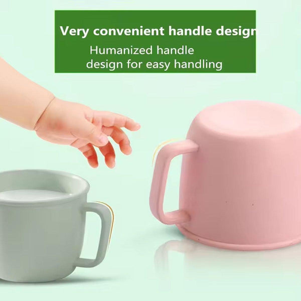 4Pcs Bamboo Fiber Milk Drinking Cups With Handle Eco Friendly Small Grip Cups Mugs & Glasses