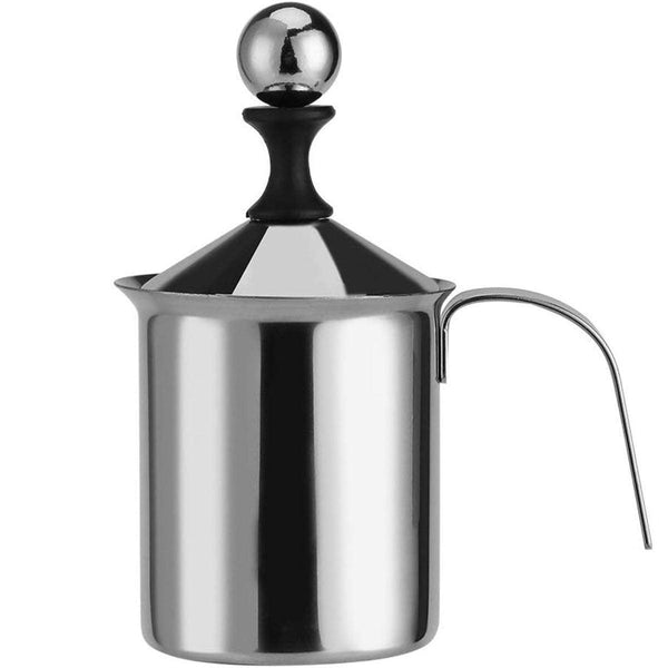 400Ml Stainless Steel Manual Milk Frother Double Mesh Strainer Frothing Pitcher Milk Frothers