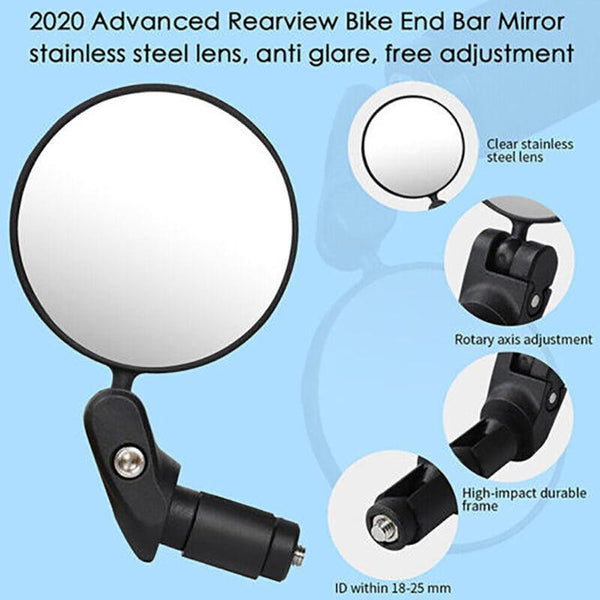 Bicycle Rearview Mirror Convex Lens For Mtb And Road Bikes Mirrors