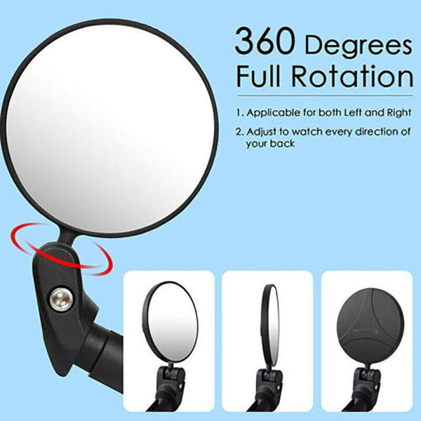 Bicycle Rearview Mirror Convex Lens For Mtb And Road Bikes Mirrors