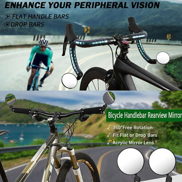 Bicycle Rearview Mirror Convex Lens For Mtb And Road Bikes Mirrors