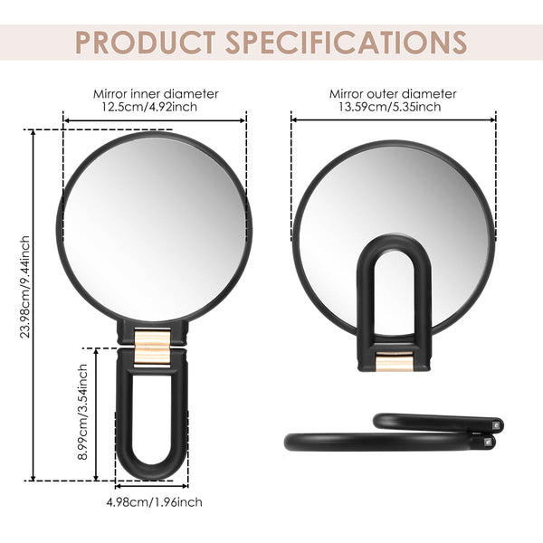 Makeup Mirror Handheld Magnifying 30X Portable Compact Travel Tool Black Makeup Mirrors