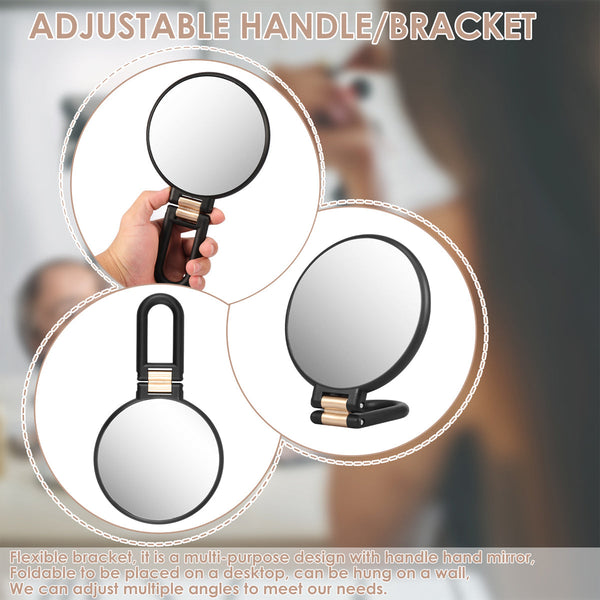 Makeup Mirror Handheld Magnifying 30X Portable Compact Travel Tool Black Makeup Mirrors