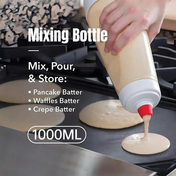 1000Ml Hand Crank Batter Dispenser Mixing Jug With Scale For Muffins Pancakes Other Baking Accessories