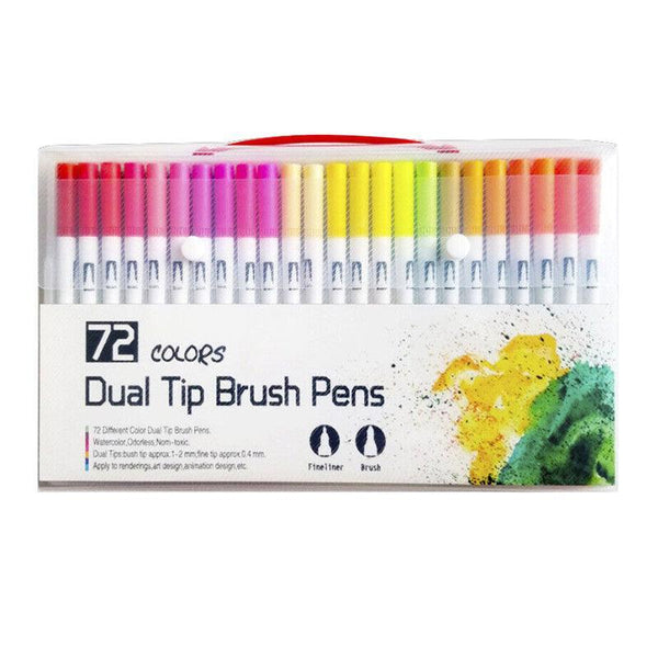 Watercolor Brush Pen Set Artist Sketch Marker Black 12 Colours Art Pens & Markers