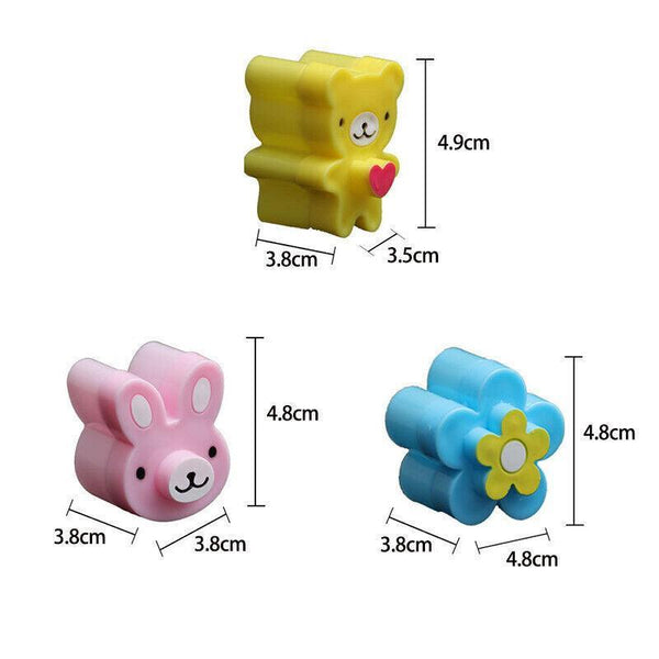 3Pcs Sandwich Cutter Set Rabbit Bear Flower Bread Mold For Bento Lunch Cake Cookies Pastry Cutters