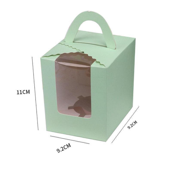 50 Pack Premium Cupcake Boxes With Window Thickened Cardboard Muffin Holders Blue Baking Cups & Cases