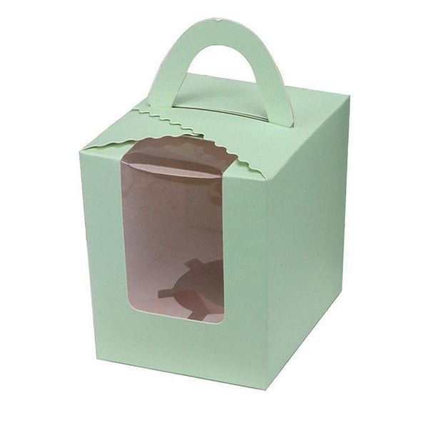 50 Pack Premium Cupcake Boxes With Window Thickened Cardboard Muffin Holders Blue Baking Cups & Cases