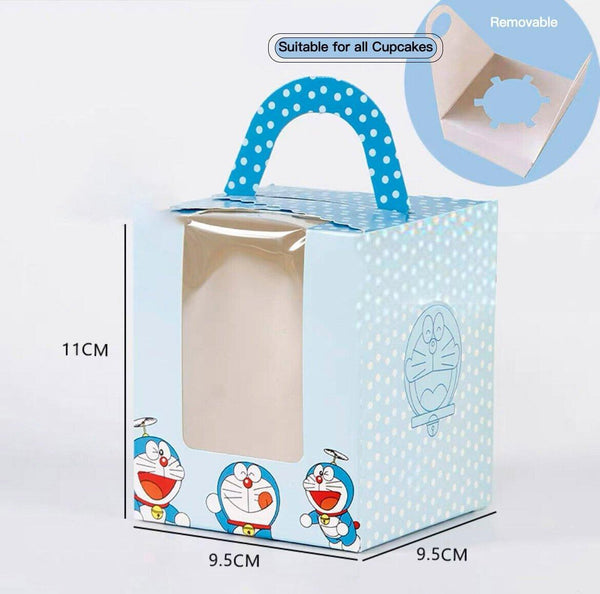 50 Pack Premium Cupcake Boxes With Window Thickened Cardboard Muffin Holders Blue Baking Cups & Cases