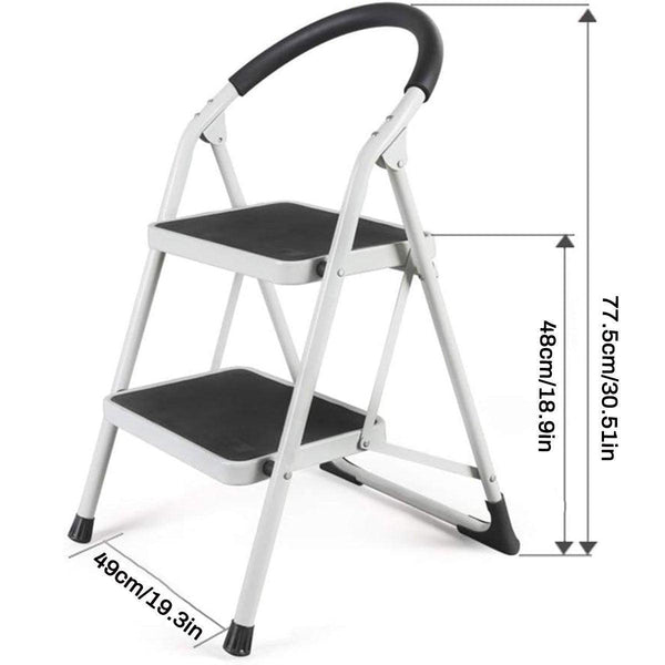 Folding Multi Step Ladder With Handrail Household A Type Iron Folding & Step Ladders