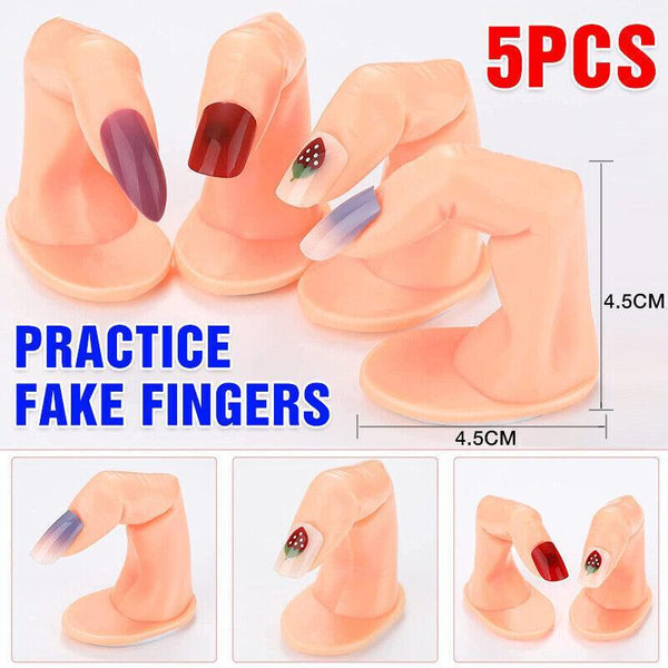 5Pcs Model Fake Display Hand Nail Art Practice Finger For Training Manicure Manicure & Pedicure Tools & Kits