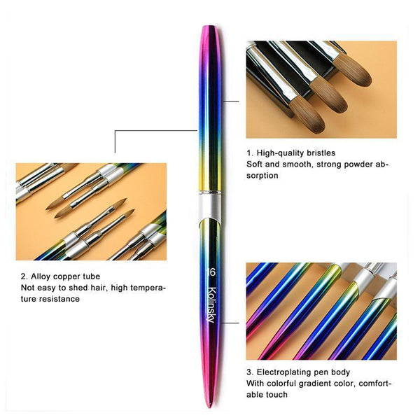 Kolinsky Acrylic Nail Art Brush Manicure Powder Professional Tools Size 2 18 4# Nail Art Tools
