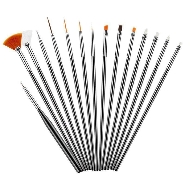 Nail Art Design Brushes Dotting Pen Tool Set Painting Uv Gel Drawing 15Pcs Black Manicure & Pedicure Tools & Kits