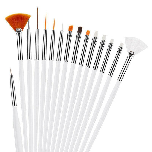 Nail Art Design Brushes Dotting Pen Tool Set Painting Uv Gel Drawing 15Pcs Black Manicure & Pedicure Tools & Kits