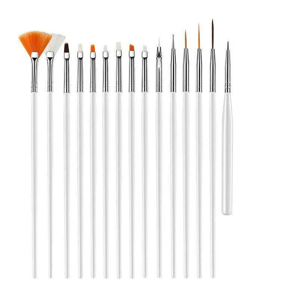 Nail Art Design Brushes Dotting Pen Tool Set Painting Uv Gel Drawing 15Pcs Black Manicure & Pedicure Tools & Kits