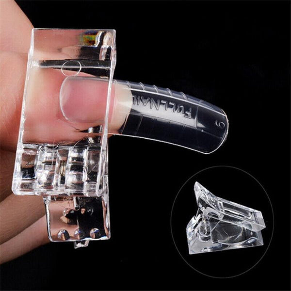 5 50Pcs Nail Tips Clip Clamps For Poly Gel Quick Building Extension Builder Tool 5Pcs Nail Art Tools
