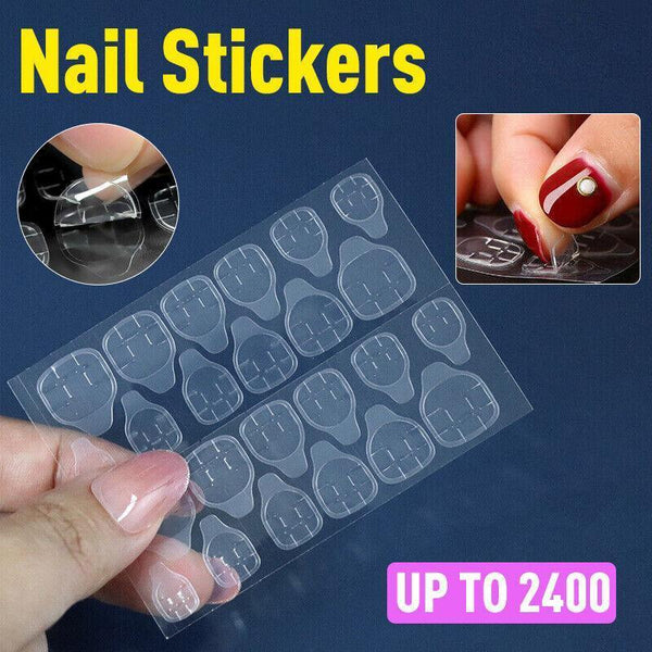 24 2400Pcs Double Sided Adhesive Press On Nail Stickers Clear Tape Glue Tabs 1Pc (24Xnail Stickers) Nail Art Tools