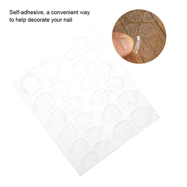 24 2400Pcs Double Sided Adhesive Press On Nail Stickers Clear Tape Glue Tabs 1Pc (24Xnail Stickers) Nail Art Tools