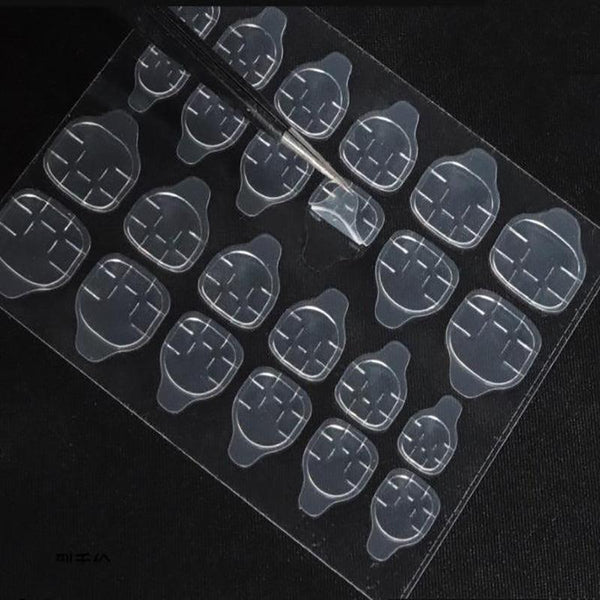 24 2400Pcs Double Sided Adhesive Press On Nail Stickers Clear Tape Glue Tabs 1Pc (24Xnail Stickers) Nail Art Tools