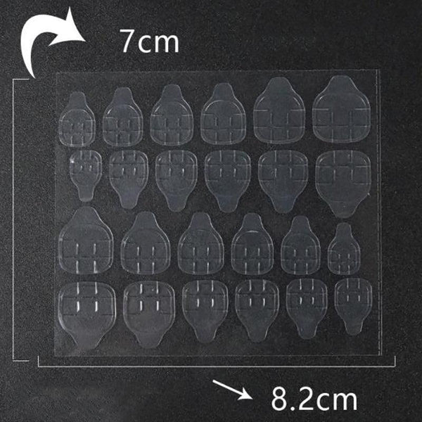 24 2400Pcs Double Sided Adhesive Press On Nail Stickers Clear Tape Glue Tabs 1Pc (24Xnail Stickers) Nail Art Tools