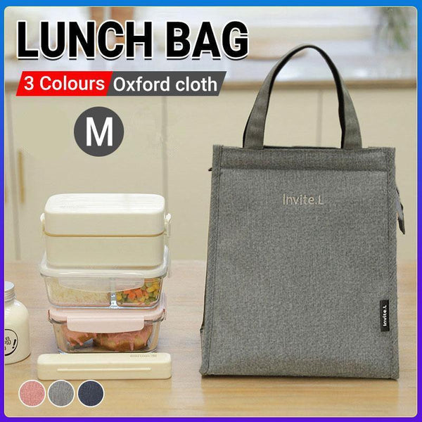 M Size Lunch Bag Thermal Insulated Box Bento Pouch Food Tote Work School Picnic Navy Lunchboxes & Bags