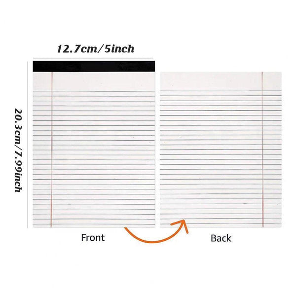 4Pcs Tearable Lined Notepad Simple Design Colourful Memo Pad Notebook Blue Notebooks