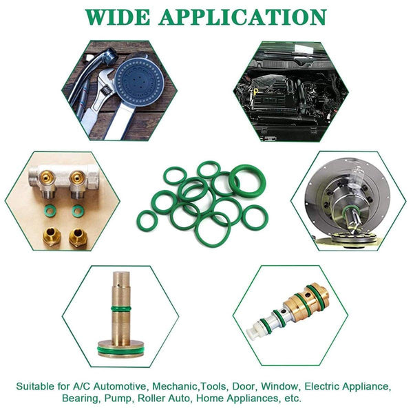 270Pcs Automotive Air Conditioning Green Rubber Ring Seal Repair Box Set Seals Other Pump Parts & Accessories