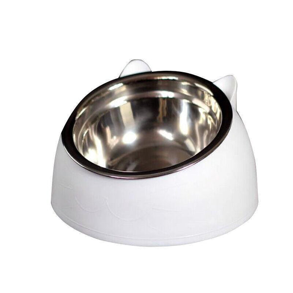 Pet Dog Cat Food Bowl Raised No Slip Stainless Steel Tilted Water Feeder Black Dishes Feeders & Fountains